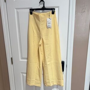 Zara Yellow Wide Leg Pants